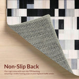 Ultra Soft Area Rug, Non Slip, Stain Resistant, Washable Area Rugs for Living Room, Bedroom, Bold Black & White Blocks Rug Contemporary Patterned Floor Mat(Gray)