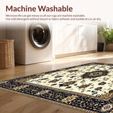 Ultra Soft Area Rug, Non Slip, Stain Resistant, Washable Area Rugs for Living Room, Bedroom, Eco Friendly Area for Wooden Stairs with Non Slip Treads(Ivory)