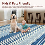 Ultra Soft Area Rug, Non Slip, Stain Resistant, Washable Area Rugs for Living Room, Bedroom, Tranquil Sky Blue Textile Art(Blue)