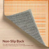 Ultra Soft Area Rug, Non Slip, Stain Resistant, Washable Area Rugs for Living Room, Bedroom, Dynamic Bold Linear Patterns(Orange)