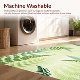 Ultra Soft Area Rug, Non Slip, Stain Resistant, Washable Area Rugs for Living Room, Bedroom, Serene Eco-Friendly Floral Vibe(Green)