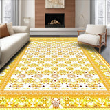 Ultra Soft Area Rug, Non Slip, Stain Resistant, Washable Area Rugs for Living Room, Bedroom, Vintage with Mustard and Brown Gradient(Gold)