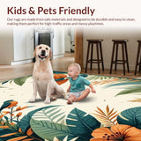 Ultra Soft Area Rug, Non Slip, Stain Resistant, Washable Area Rugs for Living Room, Bedroom, Lively Colorful Animal Print(Orange)