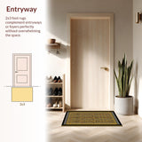 Ultra Soft Area Rug, Non Slip, Stain Resistant, Washable Area Rugs for Living Room, Bedroom, Stylish Nature-Inspired Graphic Rug(Gold)