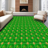 Vibrant Green Festive Patterned Mat(Green)
