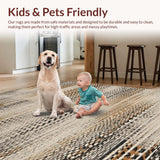 Ultra Soft Area Rug, Non Slip, Stain Resistant, Washable Area Rugs for Living Room, Bedroom, Sleek Monochrome Animal Design(Beige)