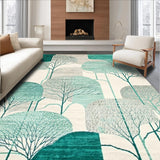 Ultra Soft Area Rug, Non Slip, Stain Resistant, Washable Area Rugs for Living Room, Bedroom, Whispering Grove Geometric Area with Artful Nature Inspired Forms(Gray)