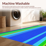 Ultra Soft Area Rug, Non Slip, Stain Resistant, Washable Area Rugs for Living Room, Bedroom, Whimsical Modern Fluid Design(Blue)