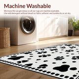 Ultra Soft Area Rug, Non Slip, Stain Resistant, Washable Area Rugs for Living Room, Bedroom, Stylish Minimalist Fluffy Accent(Black)