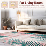 Ultra Soft Area Rug, Non Slip, Stain Resistant, Washable Area Rugs for Living Room, Bedroom, Striking Retro Diamond Layout(Pink)