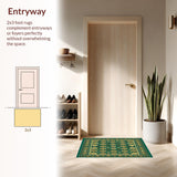 Ultra Soft Area Rug, Non Slip, Stain Resistant, Washable Area Rugs for Living Room, Bedroom, Boho Area(Green)