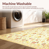Beige Yellow Tan Abstract Flannel Non Slip Bath Mat(Beige)