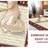 Ultra Soft Area Rug, Non Slip, Stain Resistant, Washable Area Rugs for Living Room, Bedroom, Sleek Transitional Diamond Patterned Piece(Red)