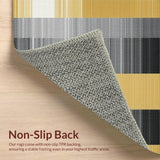Ultra Soft Area Rug, Non Slip, Stain Resistant, Washable Area Rugs for Living Room, Bedroom, Vibrant Bold Contemporary Stripes(Gold)
