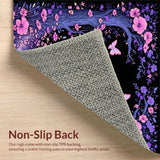 Ultra Soft Area Rug, Non Slip, Stain Resistant, Washable Area Rugs for Living Room, Bedroom, Serene Garden-Inspired Atmosphere(Purple)