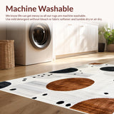 Ultra Soft Area Rug, Non Slip, Stain Resistant, Washable Area Rugs for Living Room, Bedroom, Charming Rustic Cowhide Motif(Beige)