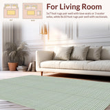 Ultra Soft Area Rug, Non Slip, Stain Resistant, Washable Area Rugs for Living Room, Bedroom, Subtle Earthy Trellis Pattern(Gray)