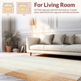 Ultra Soft Area Rug, Non Slip, Stain Resistant, Washable Area Rugs for Living Room, Bedroom, Natural Tones Boho Area with Subtle Mottled and Earthy Beige Palette(Beige)