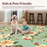 Ultra Soft Area Rug, Non Slip, Stain Resistant, Washable Area Rugs for Living Room, Bedroom, Non-Slip Sage Green Office Accent Rug(Beige)