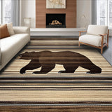 Ultra Soft Area Rug, Non Slip, Stain Resistant, Washable Area Rugs for Living Room, Bedroom, Luxurious Silky Textured Motif(Brown)