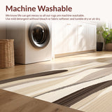 Ultra Soft Area Rug, Non Slip, Stain Resistant, Washable Area Rugs for Living Room, Bedroom, Sophisticated Circular with Abstract Swirls and Accents(Beige)
