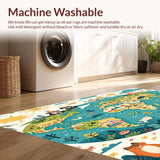 Cartoon Animals and Geographic Icons Round(Blue)