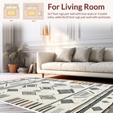 Ultra Soft Area Rug, Non Slip, Stain Resistant, Washable Area Rugs for Living Room, Bedroom, Minimalist Tribal Kitchen Stain-Resistant Floor Mat(Black)