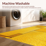 Ultra Soft Area Rug, Non Slip, Stain Resistant, Washable Area Rugs for Living Room, Bedroom, Abstract Geometric Meditation Space Soft Area Carpet(Yellow)