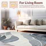 Ultra Soft Area Rug, Non Slip, Stain Resistant, Washable Area Rugs for Living Room, Bedroom, Rustic Grey Geometric Fusion(Gray)