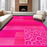 Ultra Soft Area Rug, Non Slip, Stain Resistant, Washable Area Rugs for Living Room, Bedroom, Modern Chic Leopard Aesthetic(Pink)