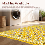 Ultra Soft Area Rug, Non Slip, Stain Resistant, Washable Area Rugs for Living Room, Bedroom, Stylish Black and Brown Pattern(Yellow)