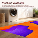 Ultra Soft Area Rug, Non Slip, Stain Resistant, Washable Area Rugs for Living Room, Bedroom, Radiant Color Burst Fluidity Concept(Orange)