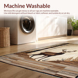 Ultra Soft Area Rug, Non Slip, Stain Resistant, Washable Area Rugs for Living Room, Bedroom, Stylish Nature-Inspired Aesthetic(Beige)