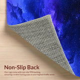 Ultra Soft Area Rug, Non Slip, Stain Resistant, Washable Area Rugs for Living Room, Bedroom, Radiant Cosmic Wave Illustration(Blue)