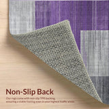 Ultra Soft Area Rug, Non Slip, Stain Resistant, Washable Area Rugs for Living Room, Bedroom, Stylish Geometric Color Fusion(Purple)