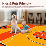 Ultra Soft Area Rug, Non Slip, Stain Resistant, Washable Area Rugs for Living Room, Bedroom, Rustic Athletic Court Vibe(Orange)