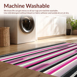 Ultra Soft Area Rug, Non Slip, Stain Resistant, Washable Area Rugs for Living Room, Bedroom, Stylish Black and Pink Patterned Elegance(Black)