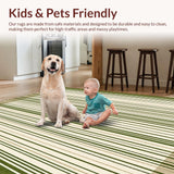 Backyard Oasis Easy Clean Striped Patio Beige Moss Green(Beige)