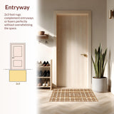Ultra Soft Area Rug, Non Slip, Stain Resistant, Washable Area Rugs for Living Room, Bedroom, Chic Minimalist Trellis Pattern(Beige)