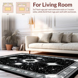 Striking Sun and Moon Abstract Theme(Black)