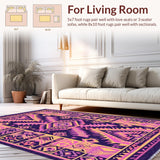 Ultra Soft Area Rug, Non Slip, Stain Resistant, Washable Area Rugs for Living Room, Bedroom, Striking Purple and Pink Visual Harmony(Purple)