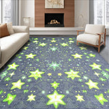 Ultra Soft Area Rug, Non Slip, Stain Resistant, Washable Area Rugs for Living Room, Bedroom, Whimsical Grey Cosmic Design(Gray)