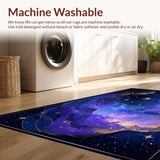 Ultra Soft Area Rug, Non Slip, Stain Resistant, Washable Area Rugs for Living Room, Bedroom, Vibrant Ethereal Universe Design(Purple)