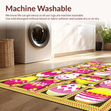 Ultra Soft Area Rug, Non Slip, Stain Resistant, Washable Area Rugs for Living Room, Bedroom, Festive Springtime Egg Motif(Pink)