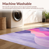 Ultra Soft Area Rug, Non Slip, Stain Resistant, Washable Area Rugs for Living Room, Bedroom, Vibrant Abstract Layered Design(Purple)