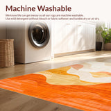 Ultra Soft Area Rug, Non Slip, Stain Resistant, Washable Area Rugs for Living Room, Bedroom, Chic Colorful Dynamic Pattern Design(Beige)