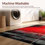 Ultra Soft Area Rug, Non Slip, Stain Resistant, Washable Area Rugs for Living Room, Bedroom, Lively Soft Textured Beat Design(Red)