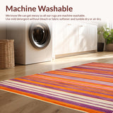 Ultra Soft Area Rug, Non Slip, Stain Resistant, Washable Area Rugs for Living Room, Bedroom, Playful Natural Fiber Aesthetic(Orange)