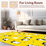 Ultra Soft Area Rug, Non Slip, Stain Resistant, Washable Area Rugs for Living Room, Bedroom, Soft Earthy Tones with Whimsy(Yellow)