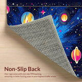 Ultra Soft Area Rug, Non Slip, Stain Resistant, Washable Area Rugs for Living Room, Bedroom, Charming Cosmic Fantasy Illustration(Blue)
